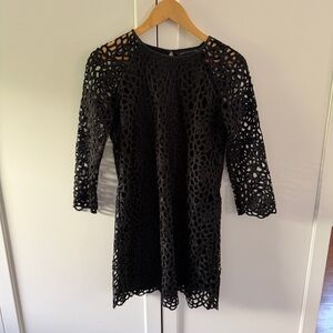 Zara long sleeve dress black